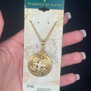 Gold Necklace with Cross Pendant